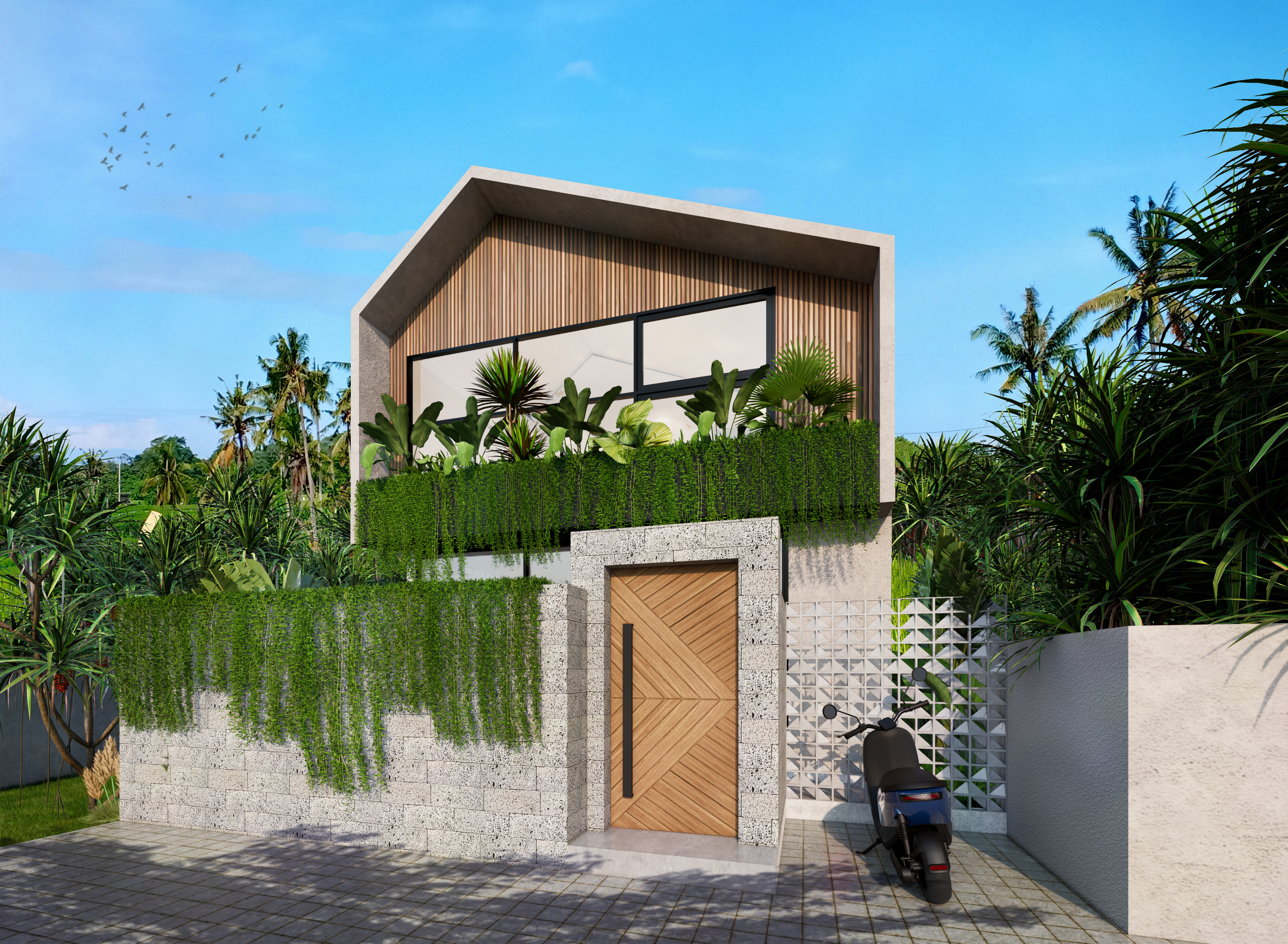Tropical Villa with Living Wall Design